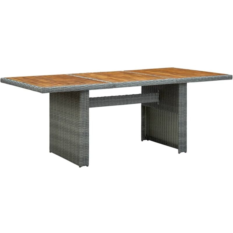 foto del prodotto vidaxl tavolo da giardino grigio chiaro in polyrattan e legno acacia