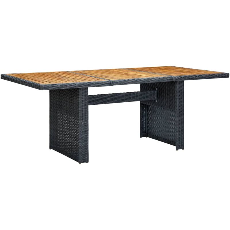 foto del prodotto vidaxl tavolo da giardino grigio scuro in polyrattan e massello acacia