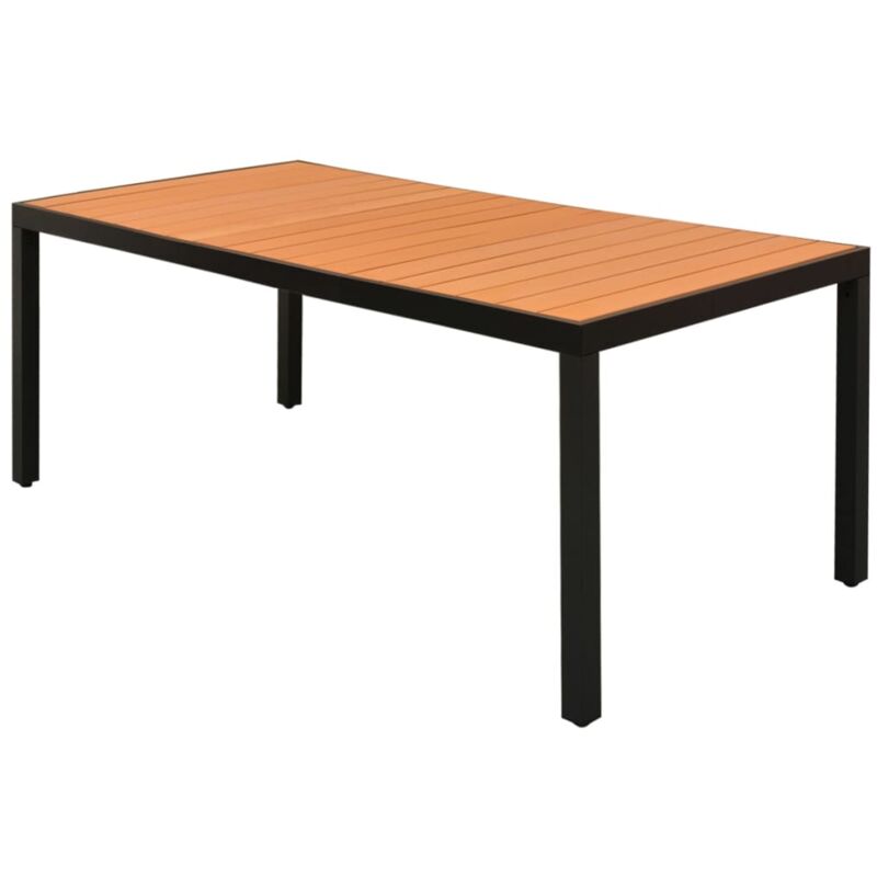 foto del prodotto vidaxl tavolo da giardino marrone 185x90x74 cm robusto in alluminio e wpc