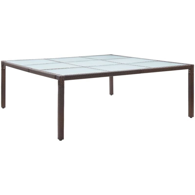 foto del prodotto vidaxl tavolo da giardino marrone 200x200x74 cm in polyrattan