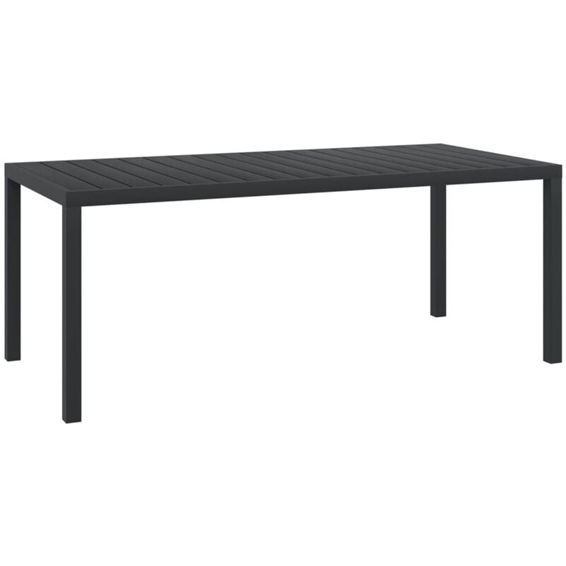 foto del prodotto vidaxl tavolo da giardino nero 185x90x74 cm in alluminio e wpc