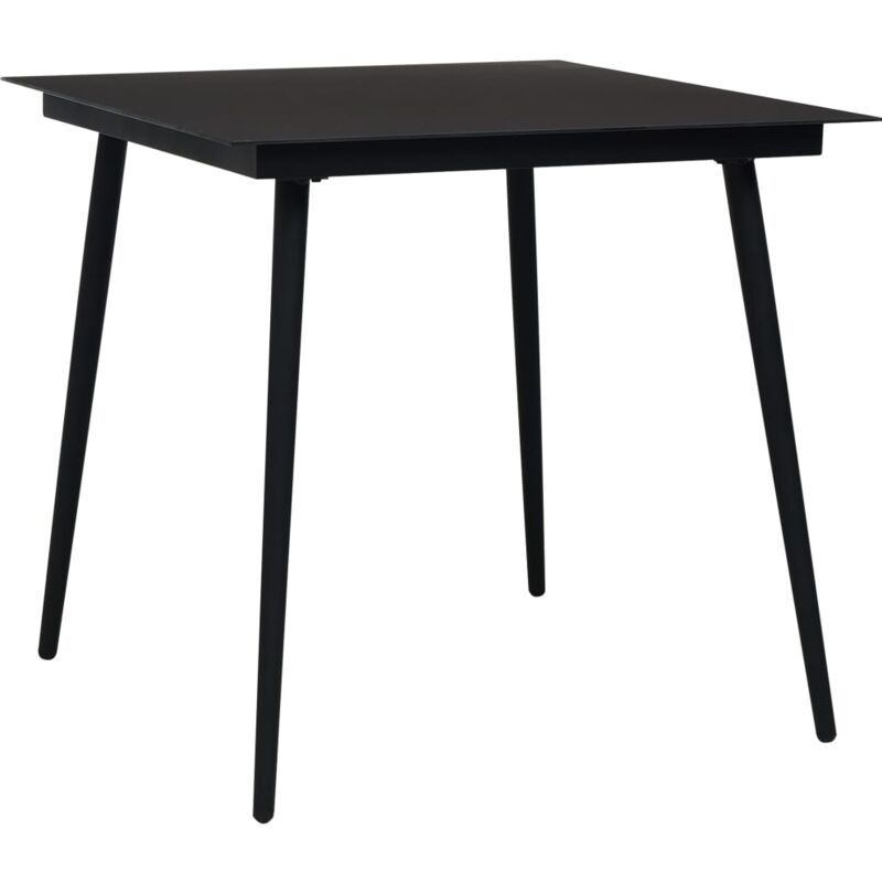 foto del prodotto vidaxl tavolo da giardino nero 80x80x74 cm in acciaio e vetro