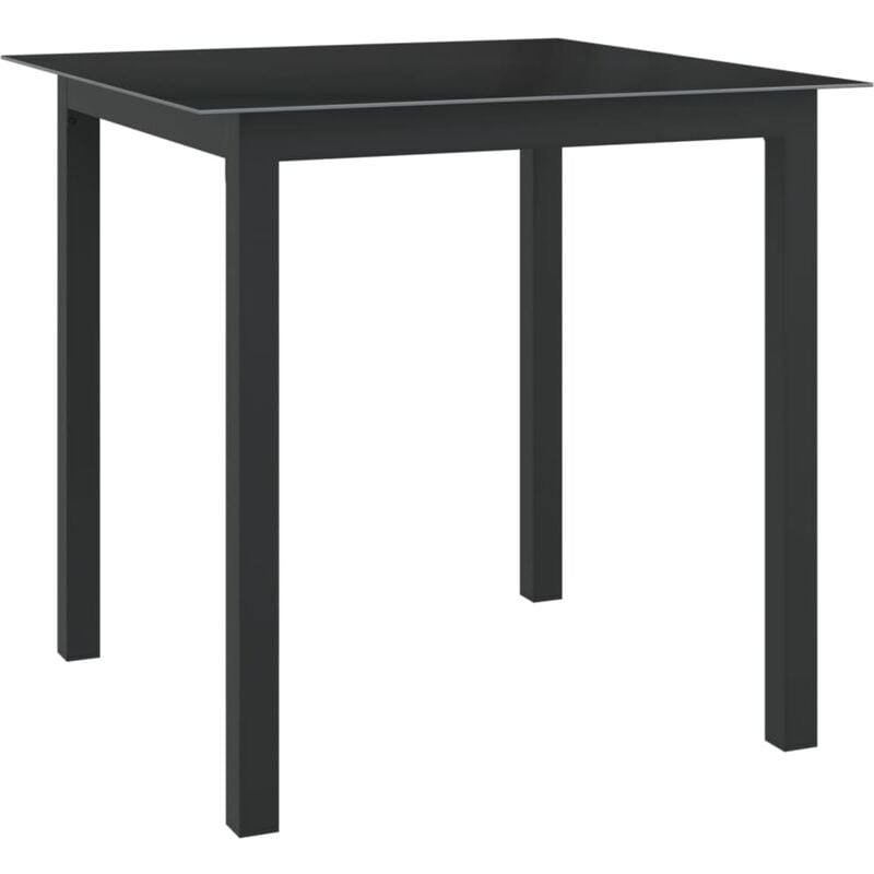 foto del prodotto vidaxl tavolo da giardino nero 80x80x74 cm in alluminio e vetro