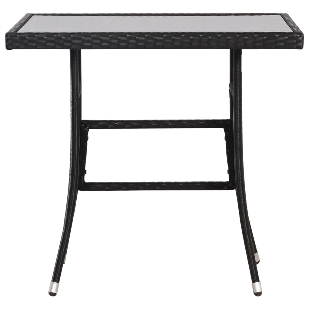 foto del prodotto vidaxl tavolo da giardino nero 80x80x74 cm in polyrattan