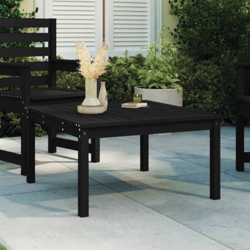 foto del prodotto vidaxl tavolo da giardino nero 82,5x82,5x45 cm legno massello di pino