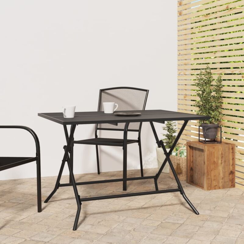 foto del prodotto vidaxl tavolo da giardino pieghevole antracite 110x80x72 rete acciaio