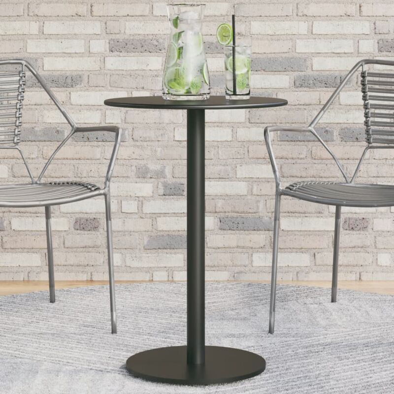 foto del prodotto vidaxl tavolo da giardino rotondo nero 50x72 cm in acciaio