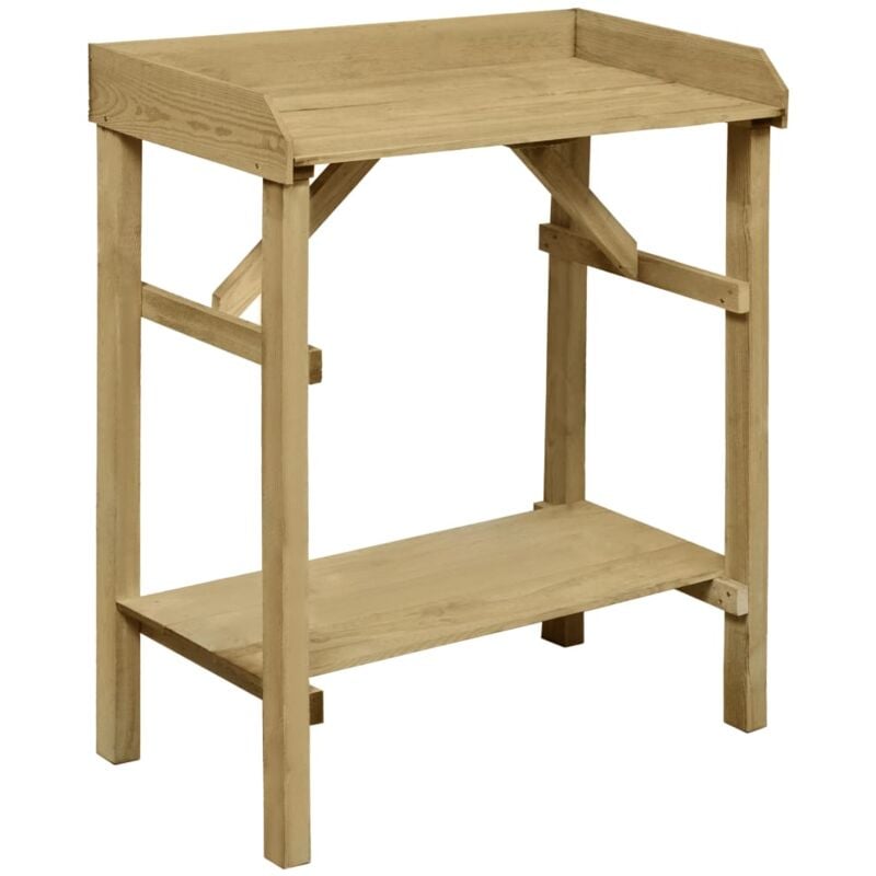 foto del prodotto vidaxl tavolo da lavoro da giardino in legno impregnato 75x40x90cm