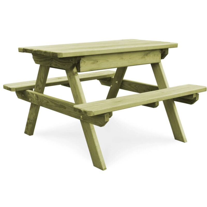 foto del prodotto vidaxl tavolo da picnic per bambini con panche 90x90x58 cm in pino