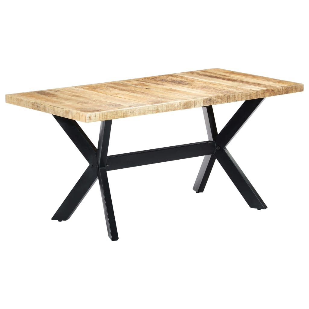 foto del prodotto vidaxl tavolo da pranzo 160x80x75 cm in legno massello di mango grezzo