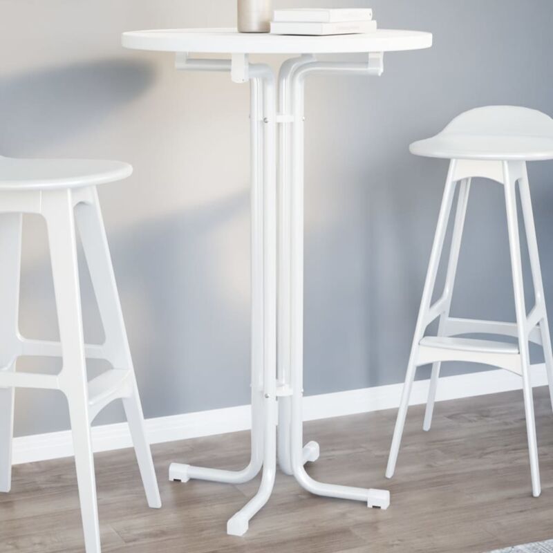 foto del prodotto vidaxl tavolo da pranzo bianco 70x110 cm legno multistrato e acciaio