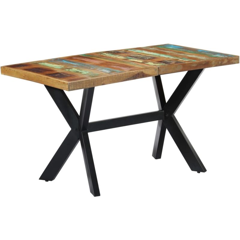 foto del prodotto vidaxl tavolo da pranzo design unico con struttura acciaio gambe ad x piano vari colori colore multicolore