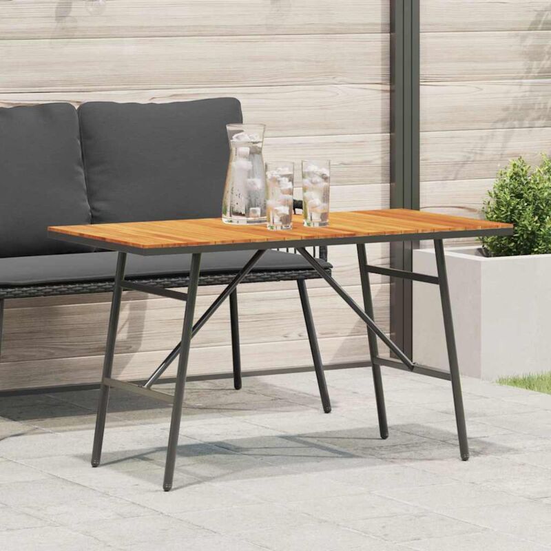 foto del prodotto vidaxl tavolo da pranzo di nero, 110x55x62 cm, in legno di acacia massiccio