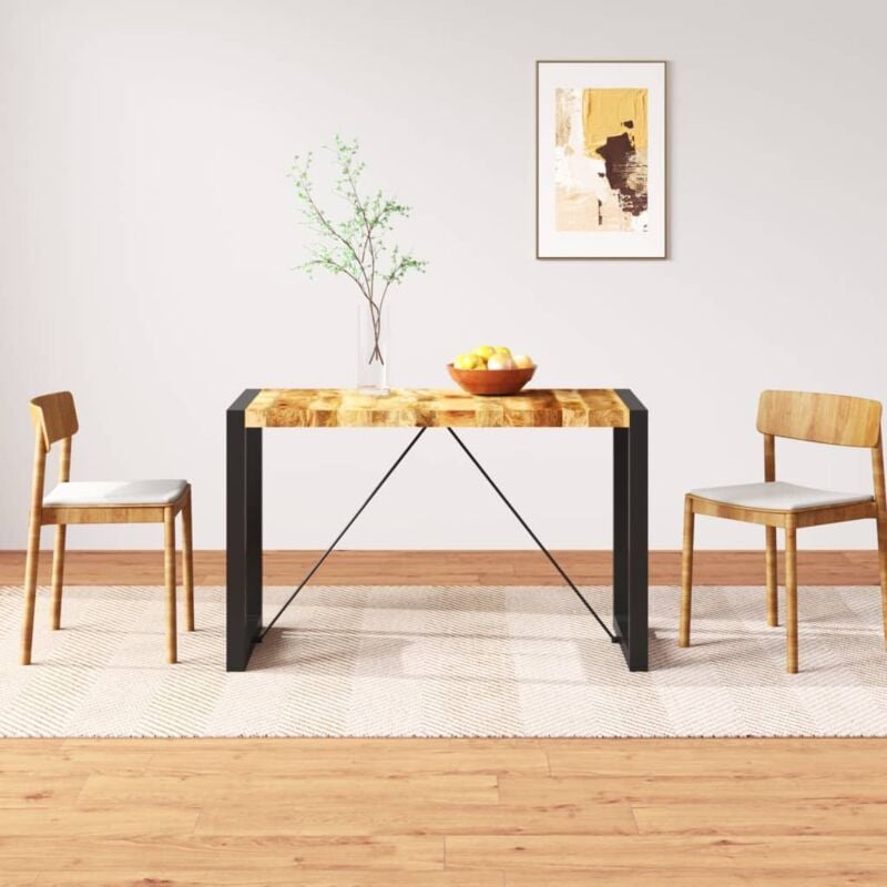 foto del prodotto vidaxl tavolo da pranzo in legno massello di mango grezzo 120 cm