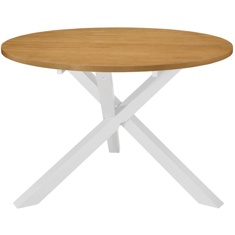 foto del prodotto vidaxl tavolo da pranzo in mdf tavolo cucina rotondo vari colori colore bianco e marrone