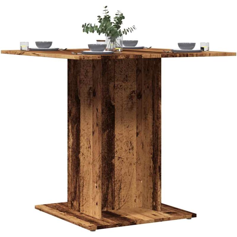 foto del prodotto vidaxl tavolo da pranzo legno antico 80x80x75 cm in legno multistrato