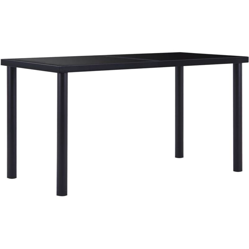 foto del prodotto vidaxl tavolo da pranzo nero 140x70x75 cm in vetro temperato 813711