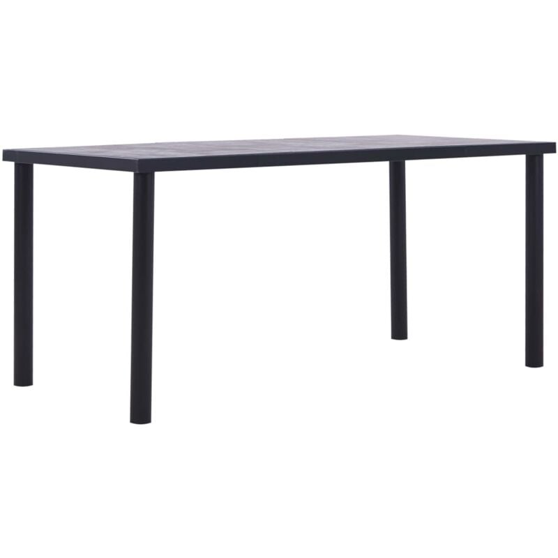 foto del prodotto vidaxl tavolo da pranzo nero e grigio cemento 160x80x75 cm in mdf 106892