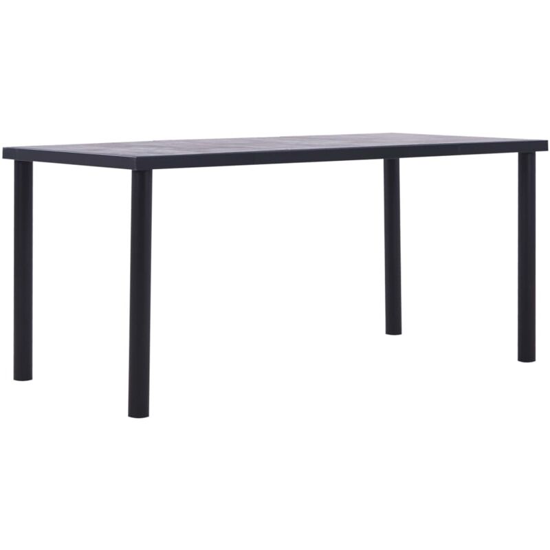 foto del prodotto vidaxl tavolo da pranzo nero e grigio cemento 160x80x75 cm in mdf