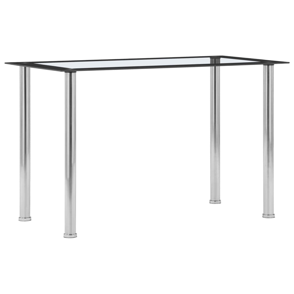 foto del prodotto vidaxl tavolo da pranzo nero e trasparente 120x60x75cm vetro temperato 442616