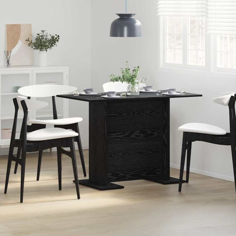 foto del prodotto vidaxl tavolo da pranzo nero rovere 110x60x75 cm legno ingegnerizzato
