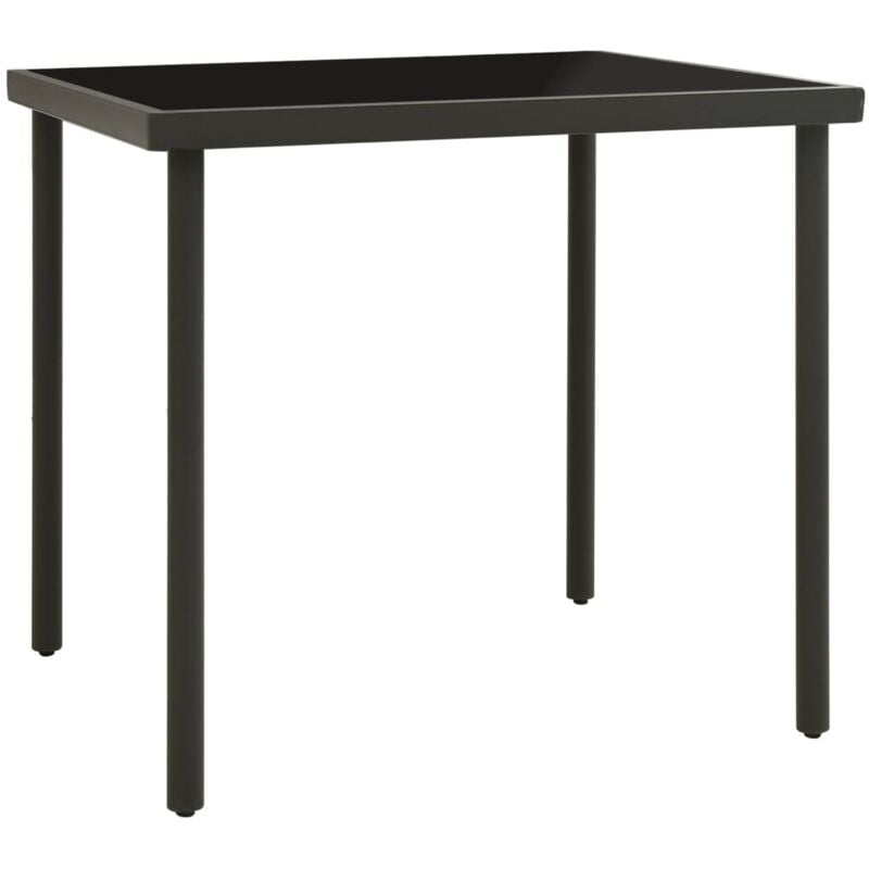 foto del prodotto vidaxl tavolo da pranzo per esterni antracite 80x80x72cm vetro acciaio