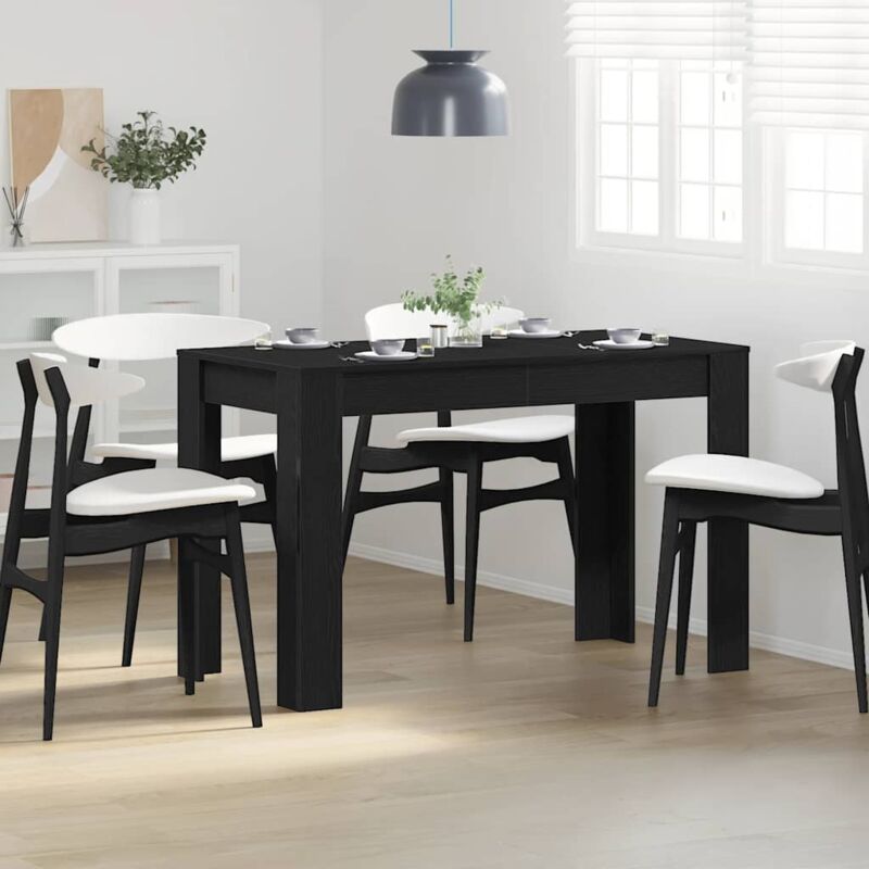 foto del prodotto vidaxl tavolo da pranzo rovere nero 120x60x76 cm legno multistrato