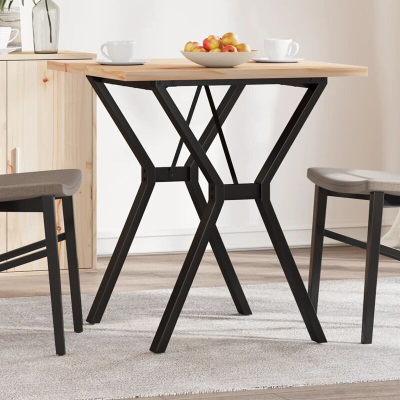 foto del prodotto vidaxl tavolo da pranzo telaio a y 70x70x75,5 cm legno pino e acciaio