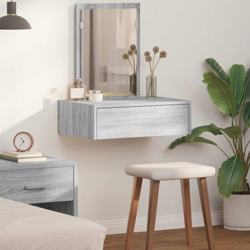 foto del prodotto vidaxl tavolo da trucco grigio 60 x 40 x 70 cm legno multistrato