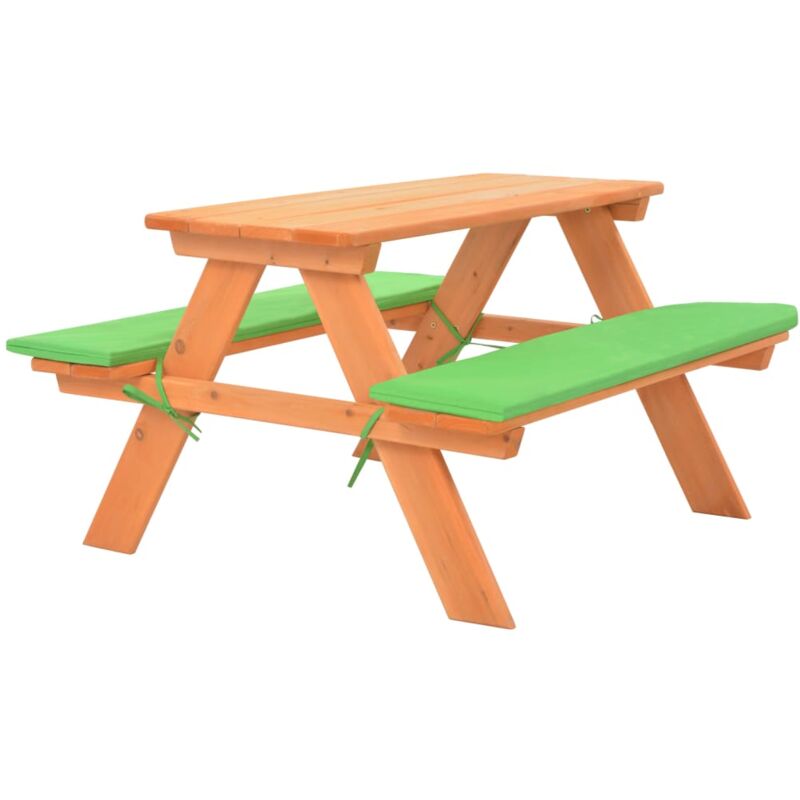 foto del prodotto vidaxl tavolo e panche da picnic 89x79x50 cm legno massello di abete