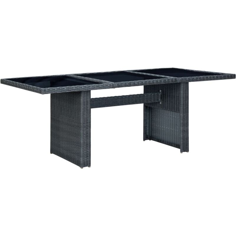 foto del prodotto vidaxl tavolo elegante da esterni con piano in vetro e telaio robusto vari colori colore grigio