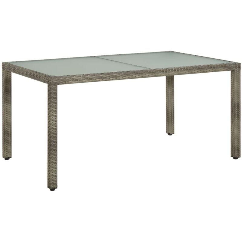 foto del prodotto vidaxl tavolo giardino 150x90x75cm vetro temperato e polyrattan grigio
