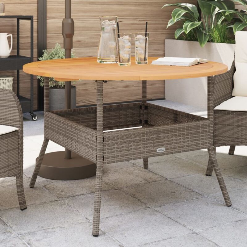 foto del prodotto vidaxl tavolo giardino piano legno acacia grigio 110x71 cm polyrattan