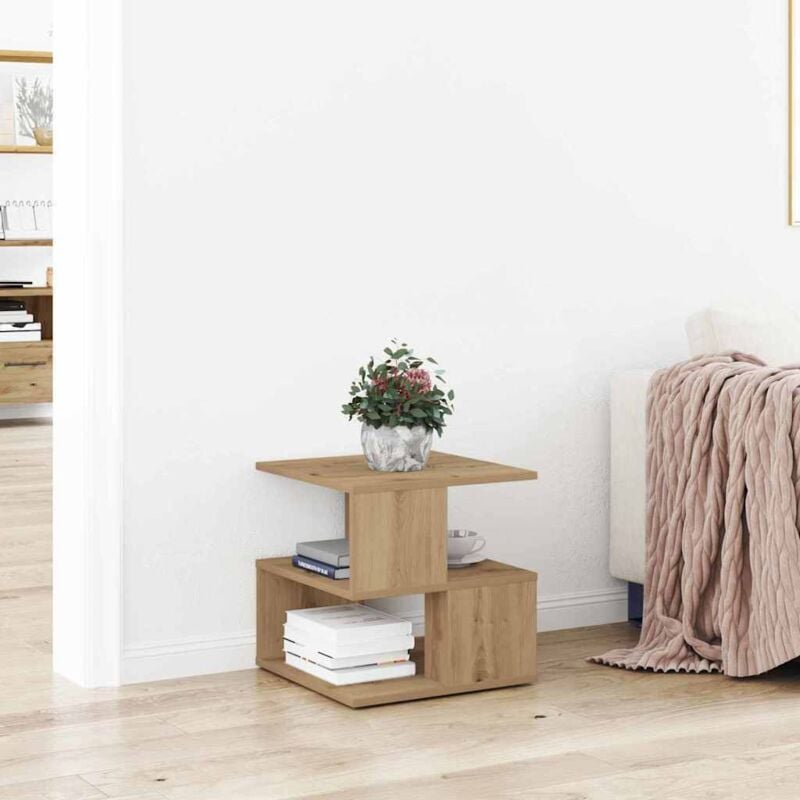 foto del prodotto vidaxl tavolo laterale rovere artigianale 40 x 40 x 40 cm