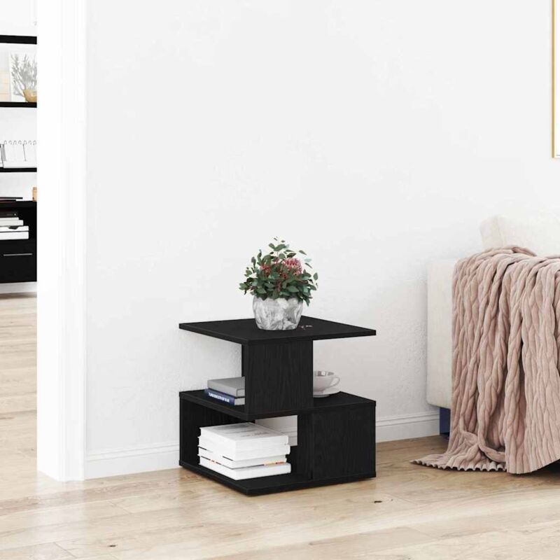 foto del prodotto vidaxl tavolo laterale rovere nero 40 x 40 x 40 cm legno multistrato