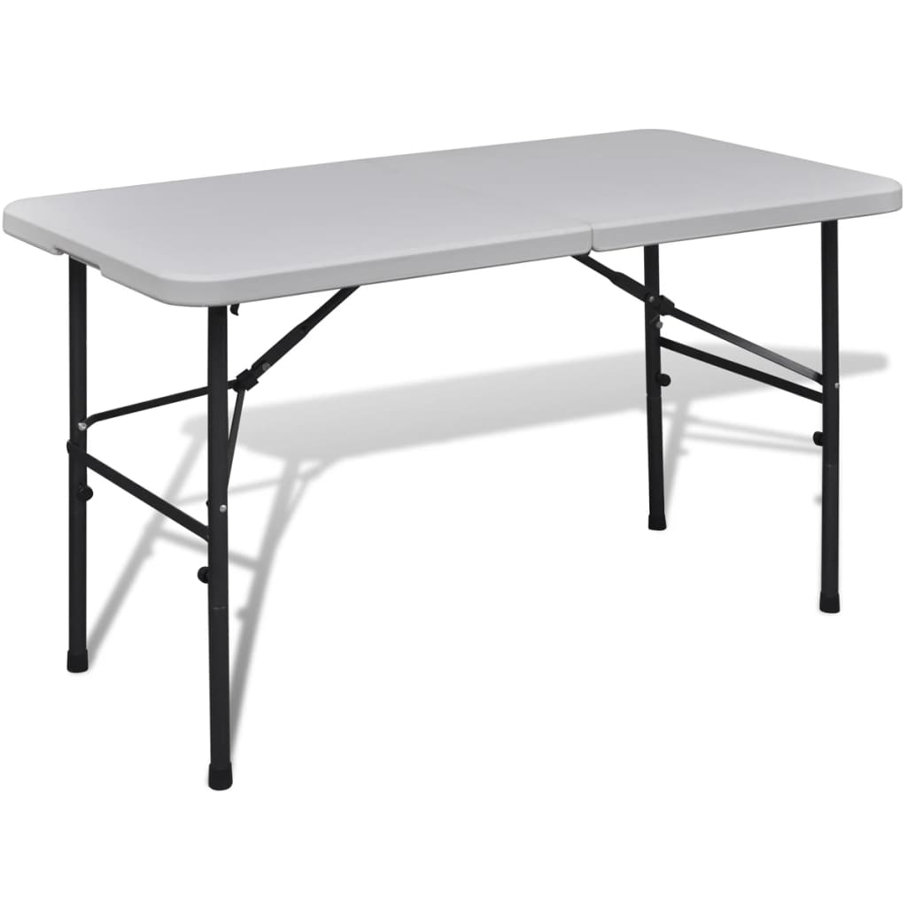 foto del prodotto vidaxl tavolo pieghevole da giardino 122 cm in hdpe bianco