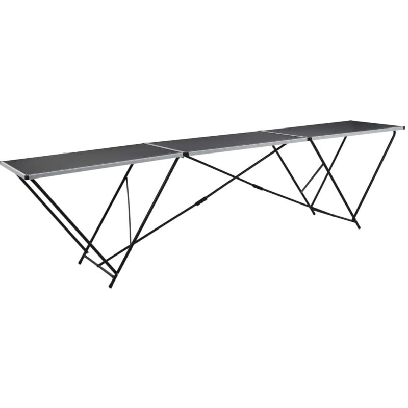 foto del prodotto vidaxl tavolo pieghevole per carta da parati mdf alluminio 300x60x78cm