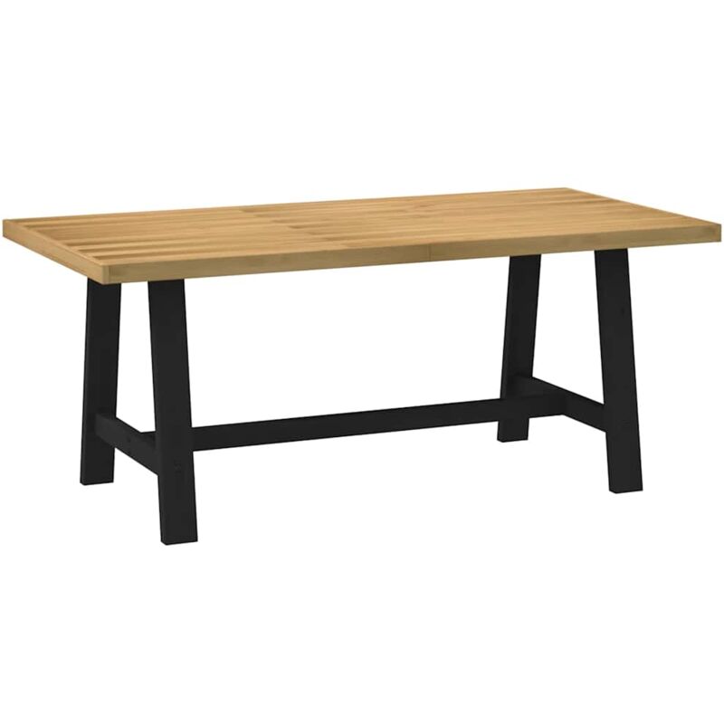 foto del prodotto vidaxl tavolo pranzo noain gambe a forma a 180x90x75 cm legno massello