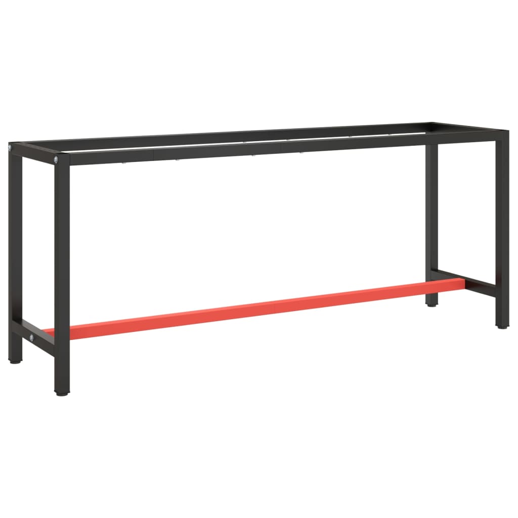 foto del prodotto vidaxl telaio banco da lavoro nero e rosso opaco 190x50x79 cm metallo