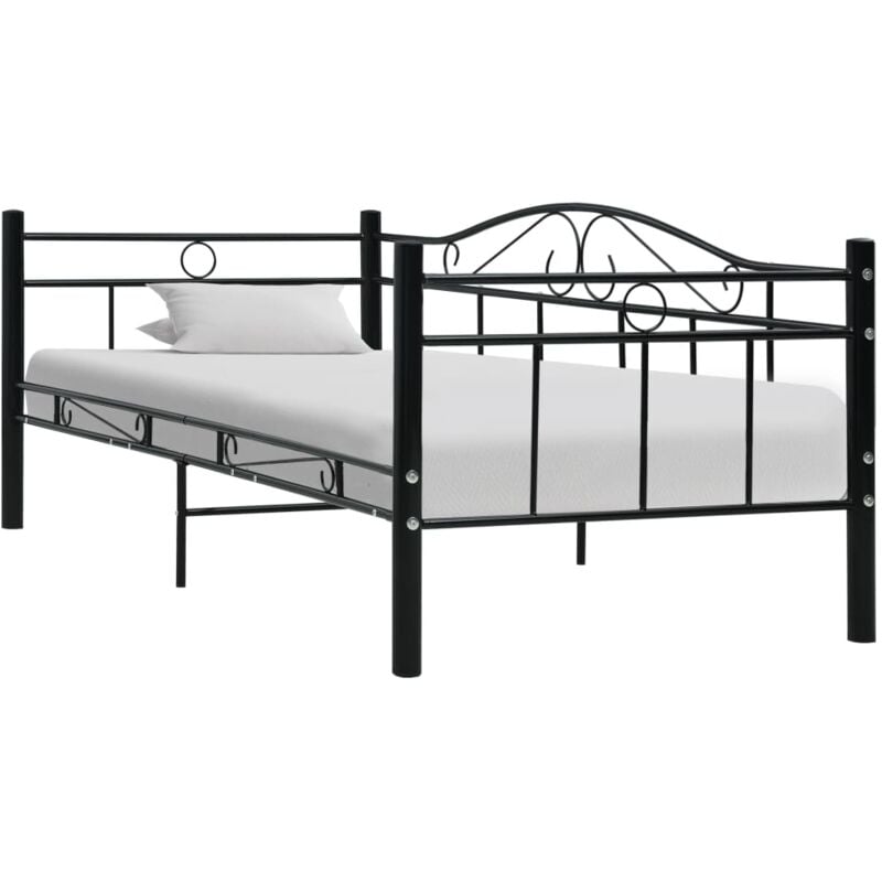 foto del prodotto vidaxl telaio divano letto nero in metallo 90x200 cm