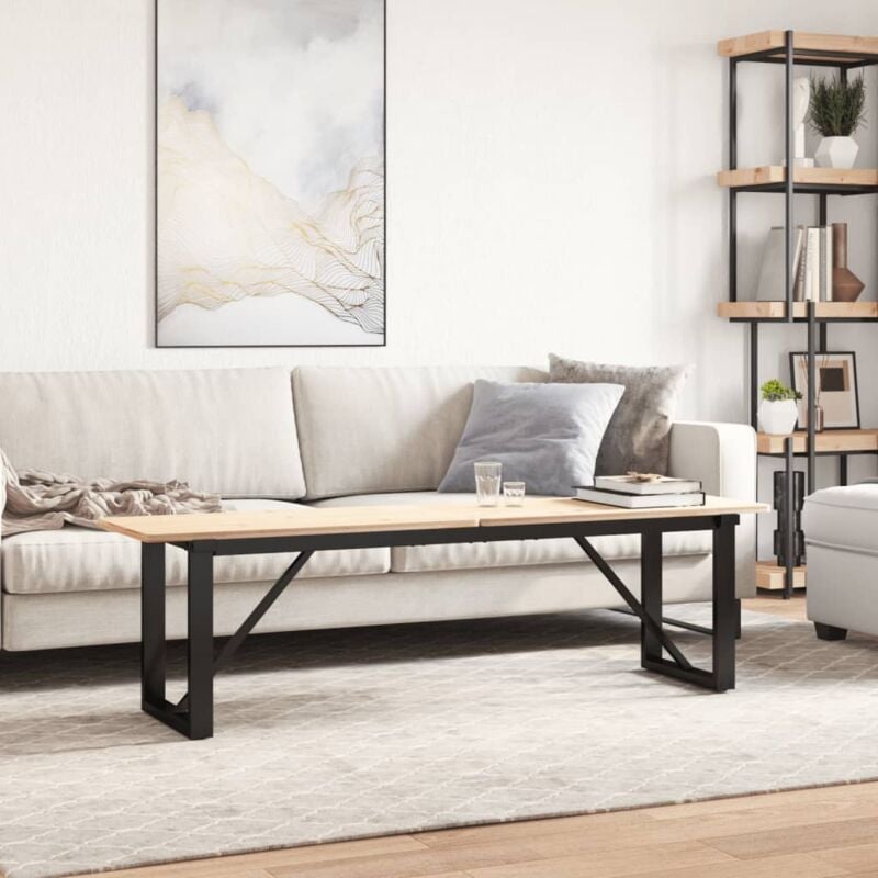 foto del prodotto vidaxl telaio gambe a o per tavolino da salotto 140x30x43cm in acciaio
