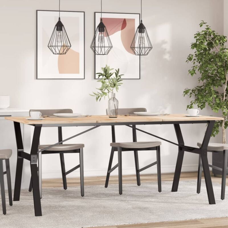 foto del prodotto vidaxl telaio gambe a y per tavolo da pranzo 160x80x73 cm in acciaio