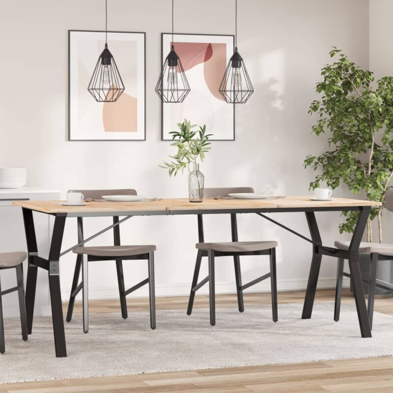 foto del prodotto vidaxl telaio gambe a y per tavolo da pranzo 180x80x73 cm in acciaio