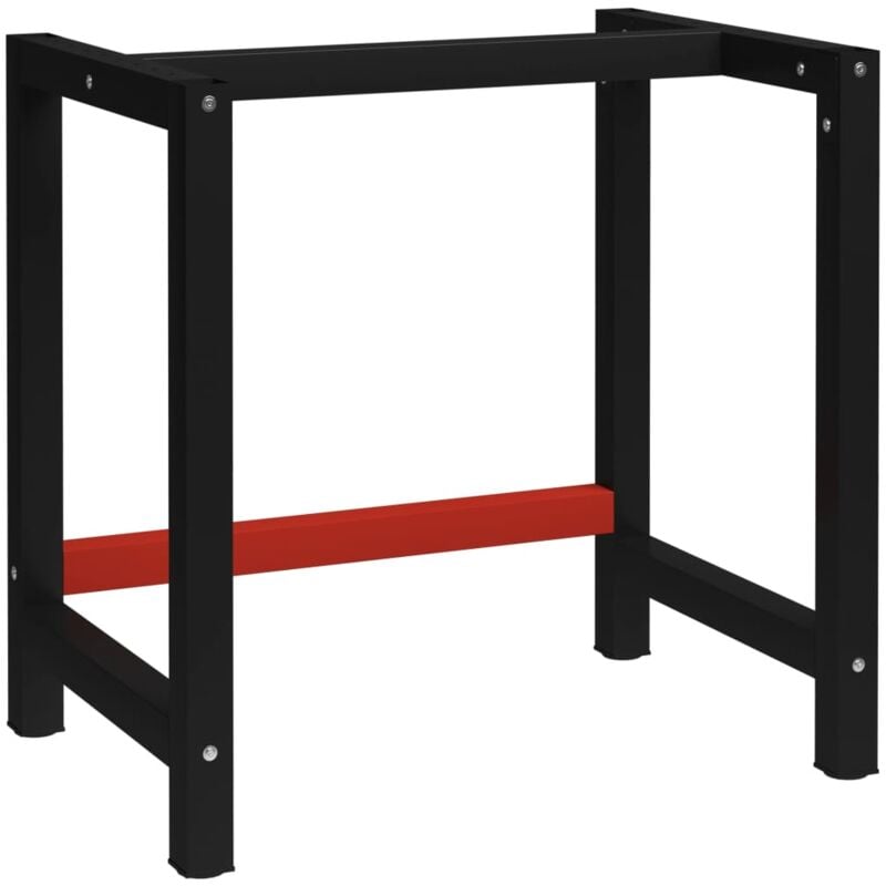 foto del prodotto vidaxl telaio per banco da lavoro in metallo 80x57x79 cm nero e rosso