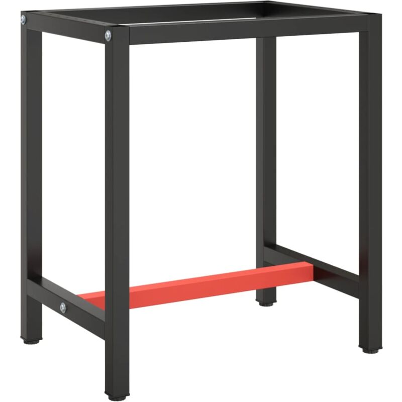foto del prodotto vidaxl telaio per banco da lavoro nero rosso opaco 70x50x79 cm metallo