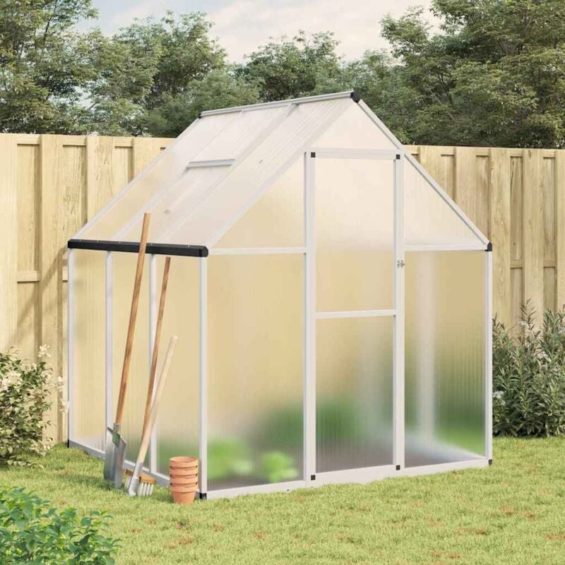 foto del prodotto vidaxl telaio serra con base argento 169x169x195 cm in alluminio