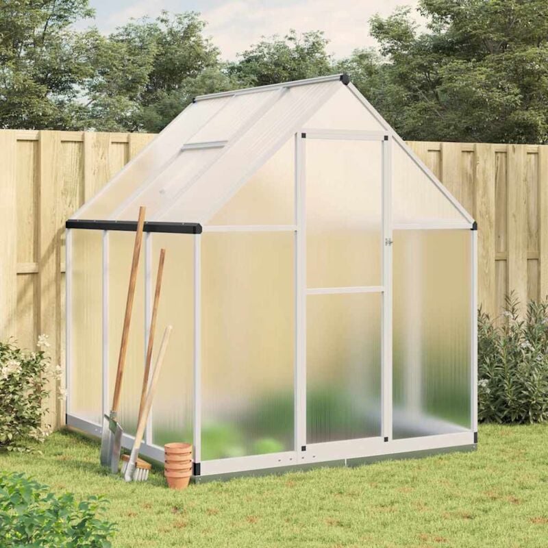 foto del prodotto vidaxl telaio serra con base argento 169x169x202 cm in alluminio
