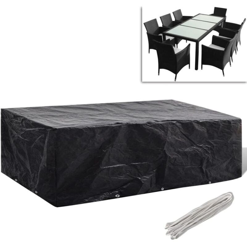 foto del prodotto vidaxl telo di copertura per mobili in polirattan con occhielli vari dimensioni dimensioni 300 x 140 cm