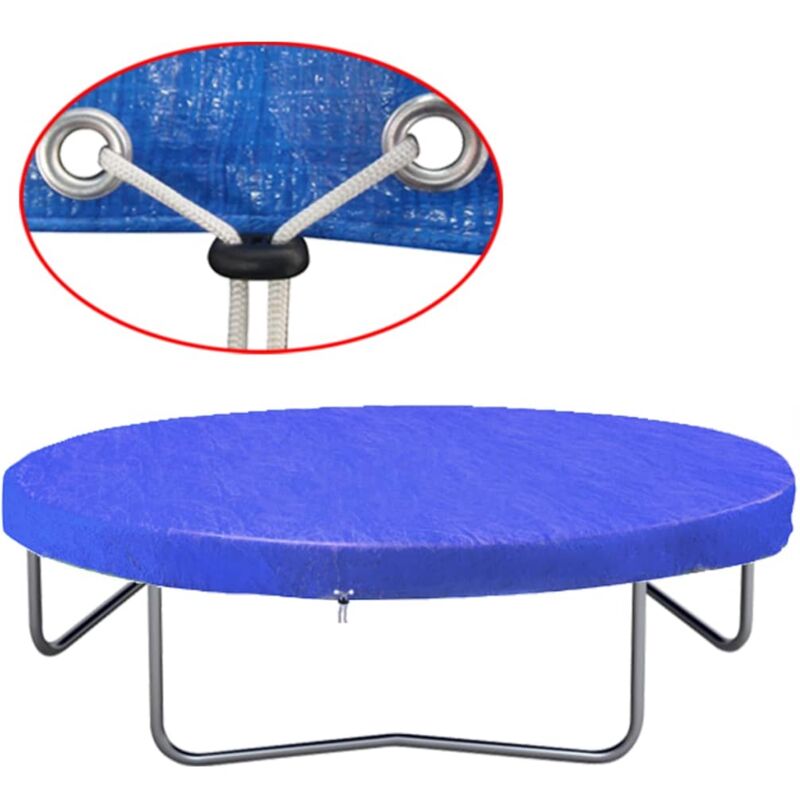 foto del prodotto vidaxl telo di copertura per trampolino elastico in pe 90 g m blu vari dimensioni dimensioni 450 457 cm