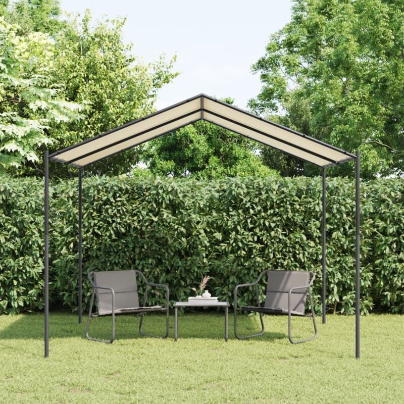 foto del prodotto vidaxl tenda a baldacchino beige 3x3 m in acciaio e tessuto